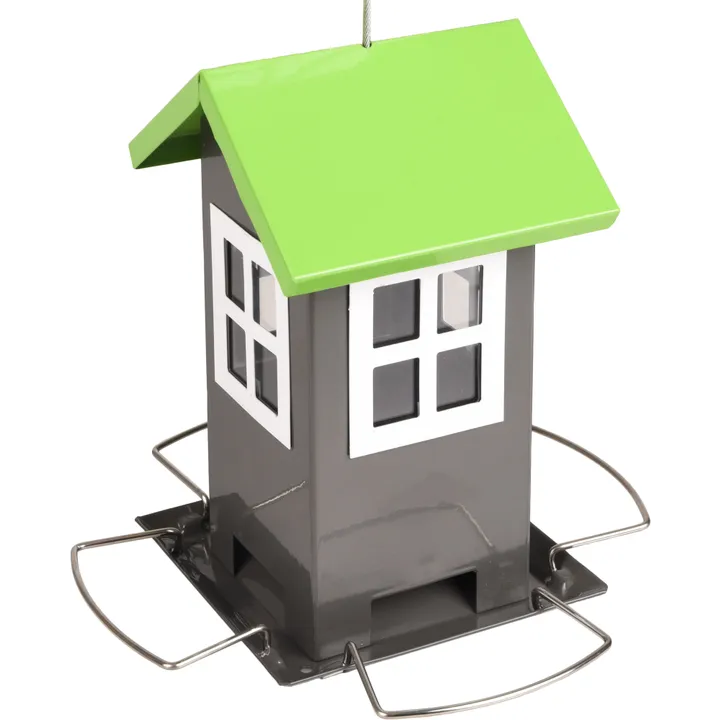 Silo Bird Table Seeds Rayan Metal Grey 12x12x19cm