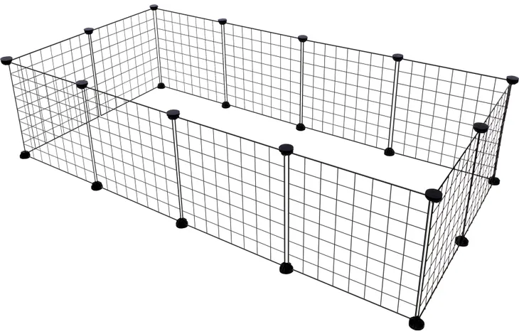 Flamingo Modular Playpen Peter Black 12 Panels 140x70x35cm