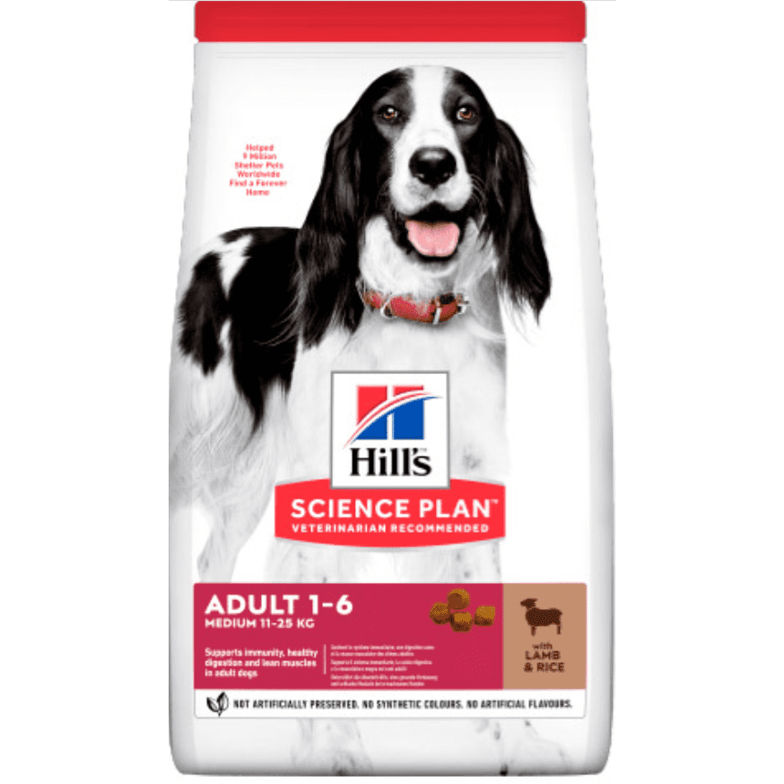 Hill's Science Plan Medium Breed Adult Lamb & Rice 12+2kg Free