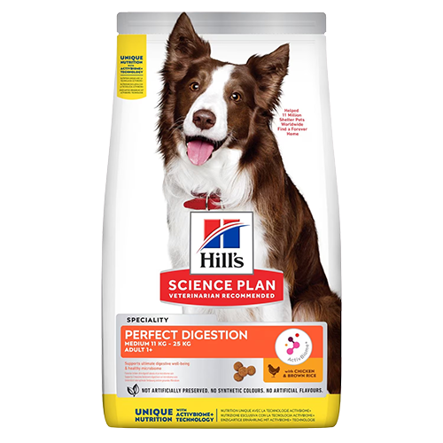 Hill's Science Plan Perfect Digestion Medium Adult Dog Food with Chicken and Brown Rice 2.5 kg
