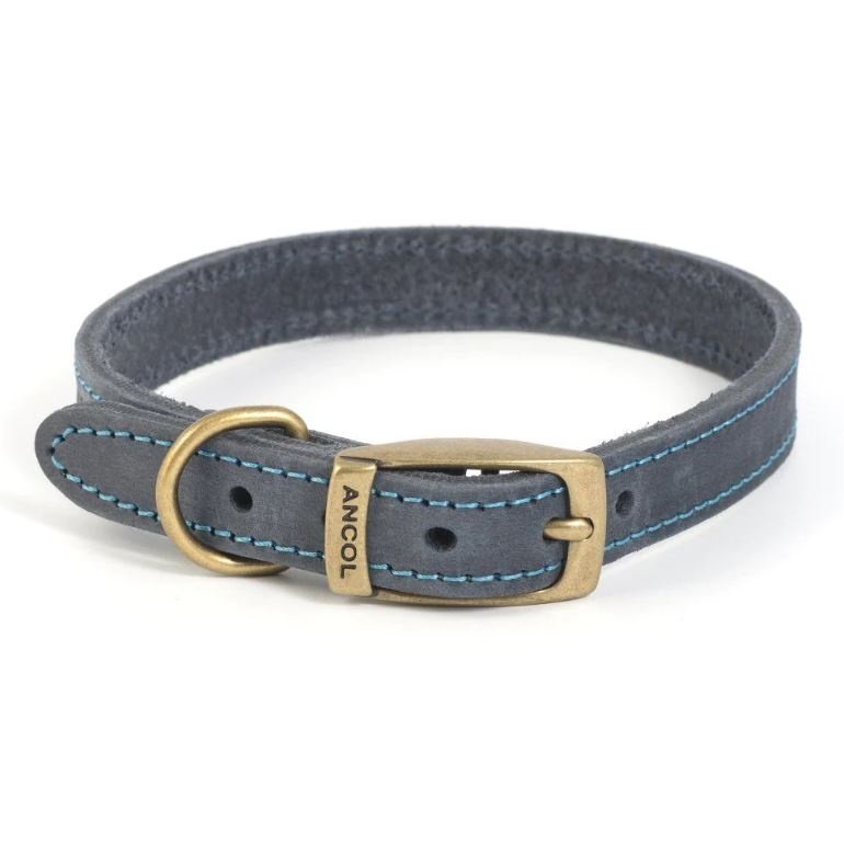 Ancol Blue Timberwolf Leather Dog Collar 28-36cm