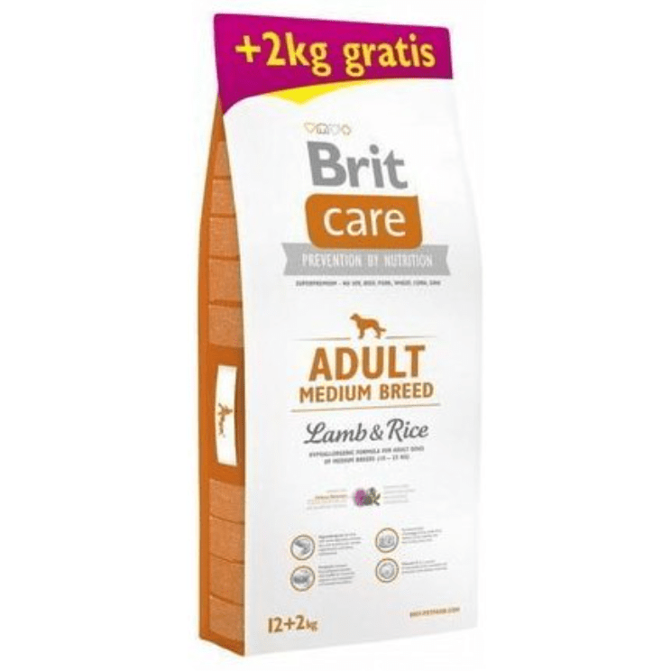 Brit Care Adult Medium Breed Lamb & Rice 12kg + 2kg FREE