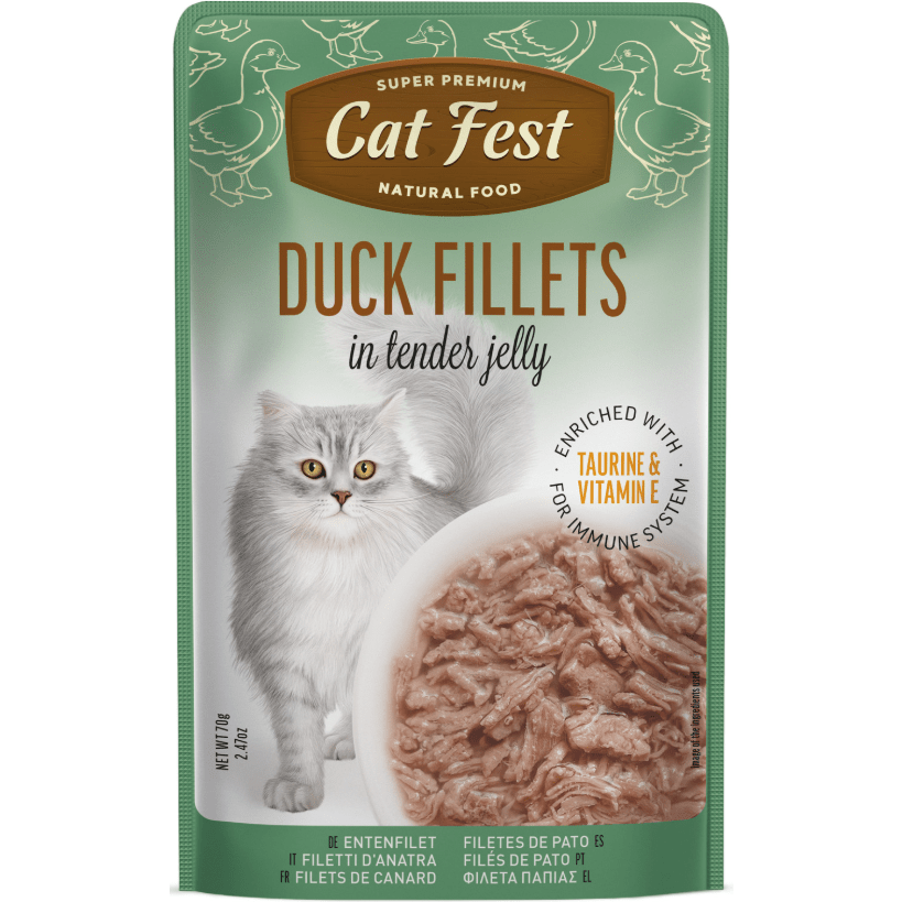 Cat Fest Duck Fillets In Tender Jelly 70gr
