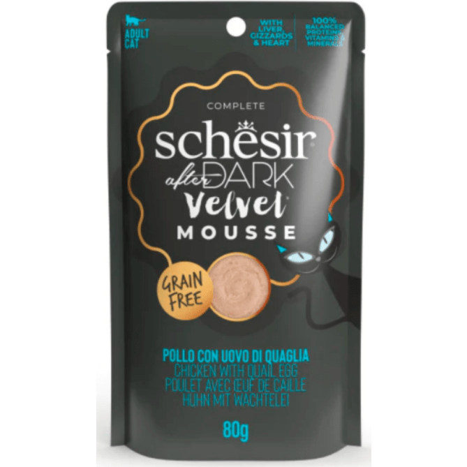 Schesir After Dark Chicken with Quail Egg - Velvet Mousse 12x80gr