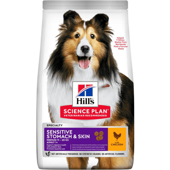 Hill's Science Plan Sensitive Stomach & Skin Medium & Large Adult Dog Food with Chicken 2.5kg