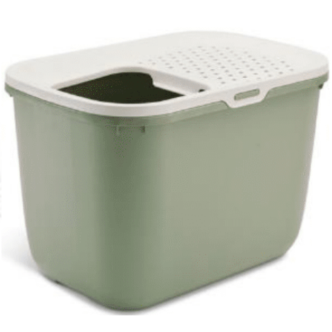 Savic Hop In Litter Box White / Botanical Green 58.5x39x39.5cm