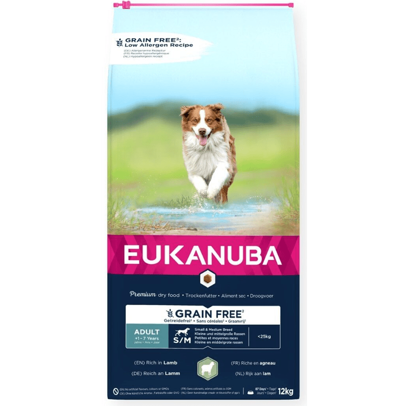 Eukanuba Grain Free Small / Medium Breed Adult Lamb 12kg