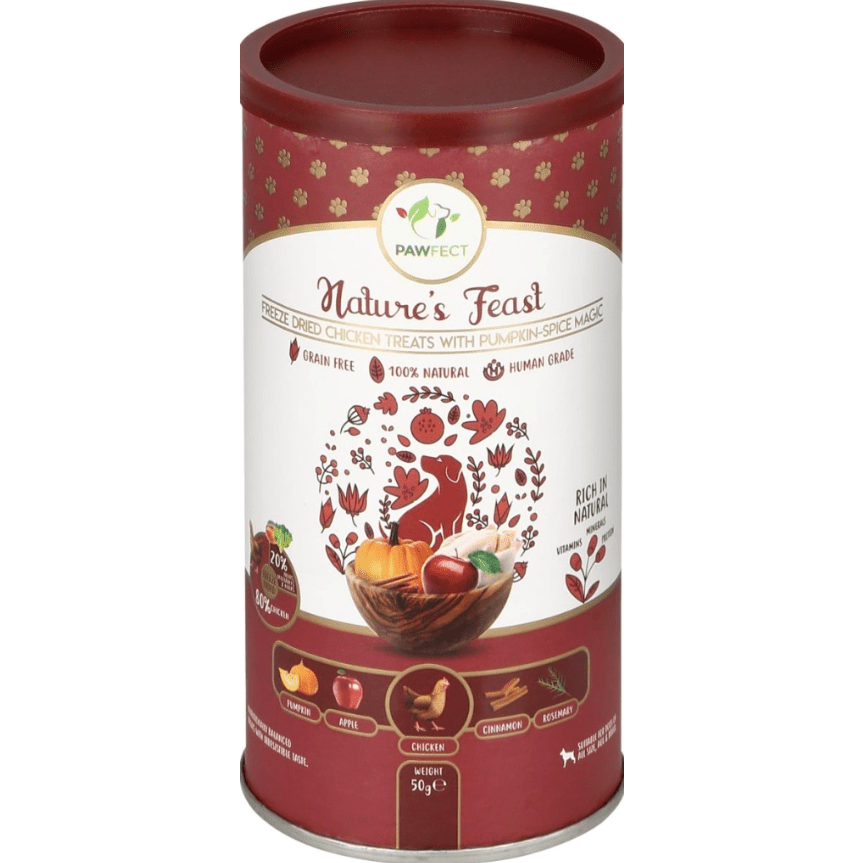 Pawfect Freeze Dried Treats with Chicken & Pumpkin 50gr