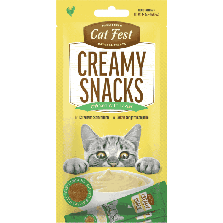 Cat Fest Creamy Snacks with Chicken & Caviar 4x10gr