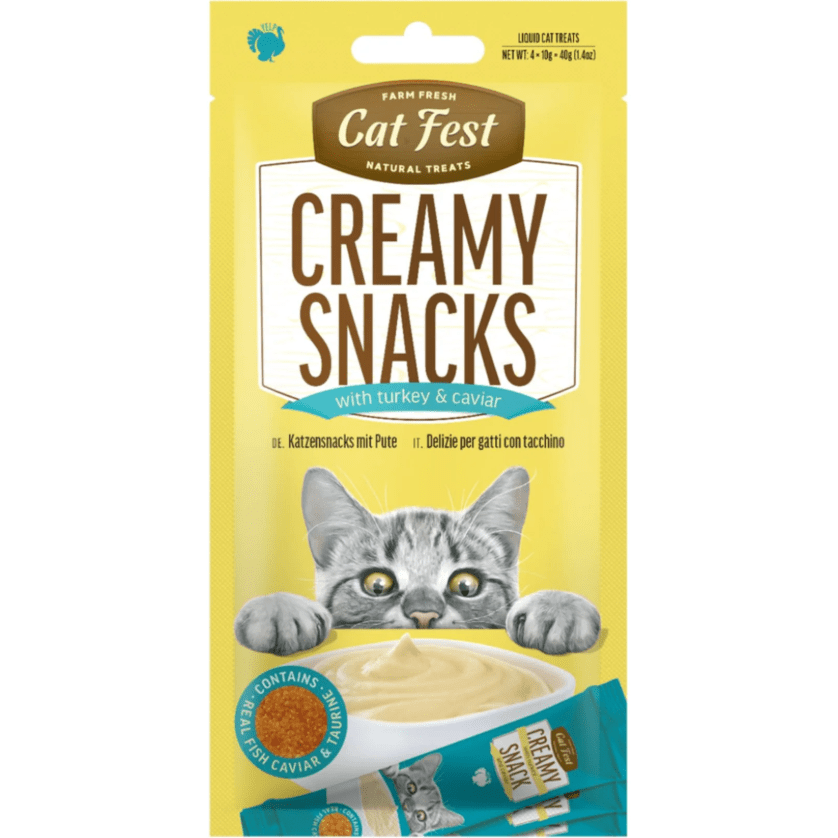 Cat Fest Creamy Snacks Turkey with Caviar 4x10gr