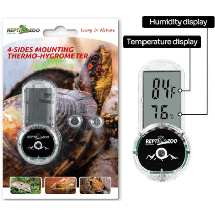Reptizoo 4-Side Mounting Thermo-Hygrometer 3x11x17cm