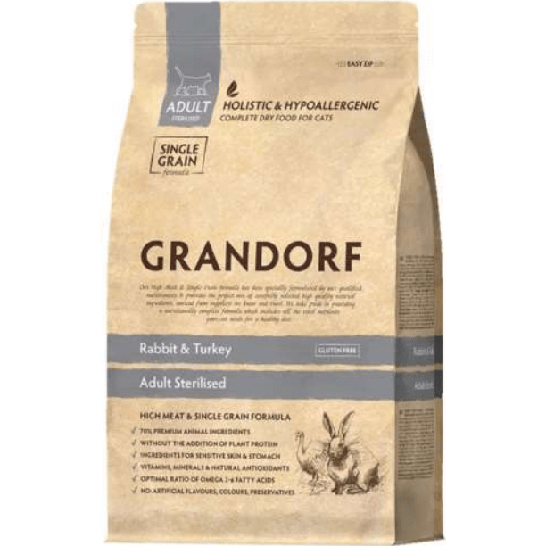 Grandorf Cat Adult Rabbit & Turkey Sterilised 400gr