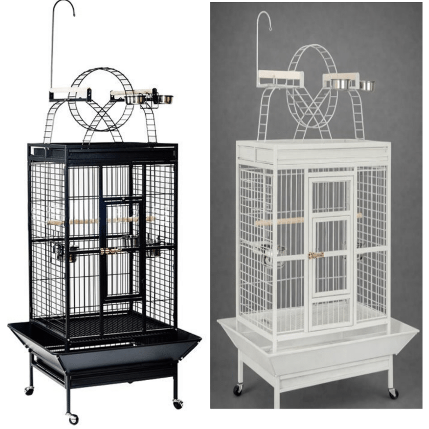 Parrot Cage Luna Available in Black or White 85x79.5x170.5cm