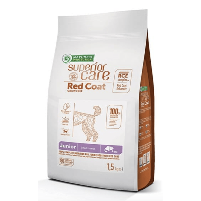 Natures Protection Superior Care Red Coat Junior Salmon Small 1.5kg