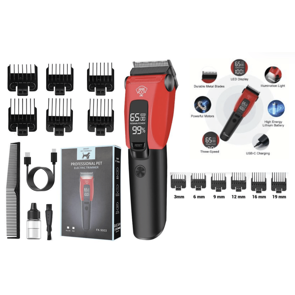 Professional Wireless Pet Clipper