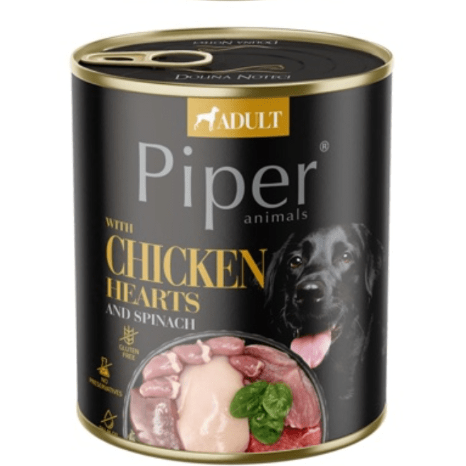 Piper Chicken Hearts & Brown Rice 800gr