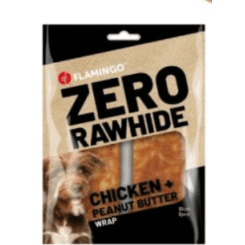 Snacks Zero Rawhide Wrap with Chicken & Peanut Butter 10cm 2pcs