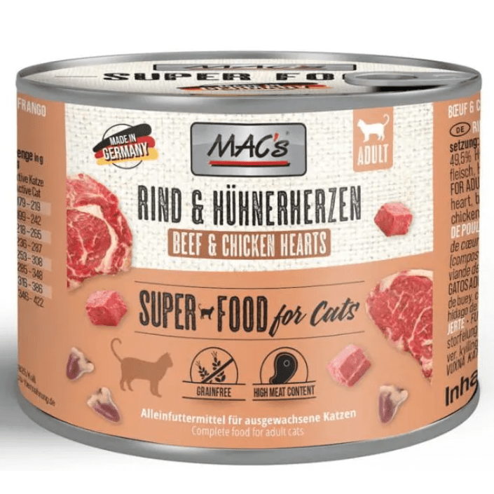 Mac's Cat Beef with Chicken Hearts 200gr