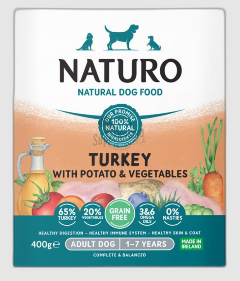 Naturo Grain Free Turkey with Potatoes and Vegetables 400gr