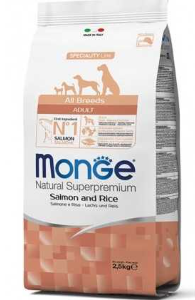 Monge All Breeds Adult Monoprotein Salmon & Rice 12kg