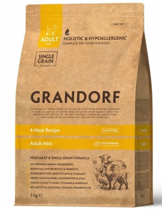Grandorf Dog Adult Mini 4 Meat Recipe 8kg