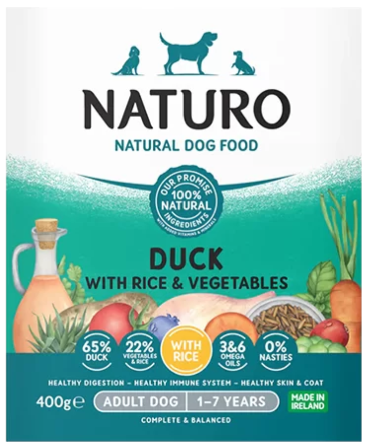 Naturo Adult Dog Duck & Rice With Vegetables 400gr