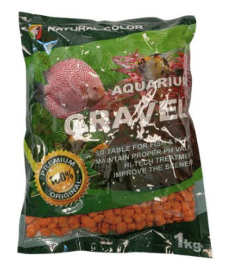 Orange Aquarium Gravel 5 - 8mm - 1kg