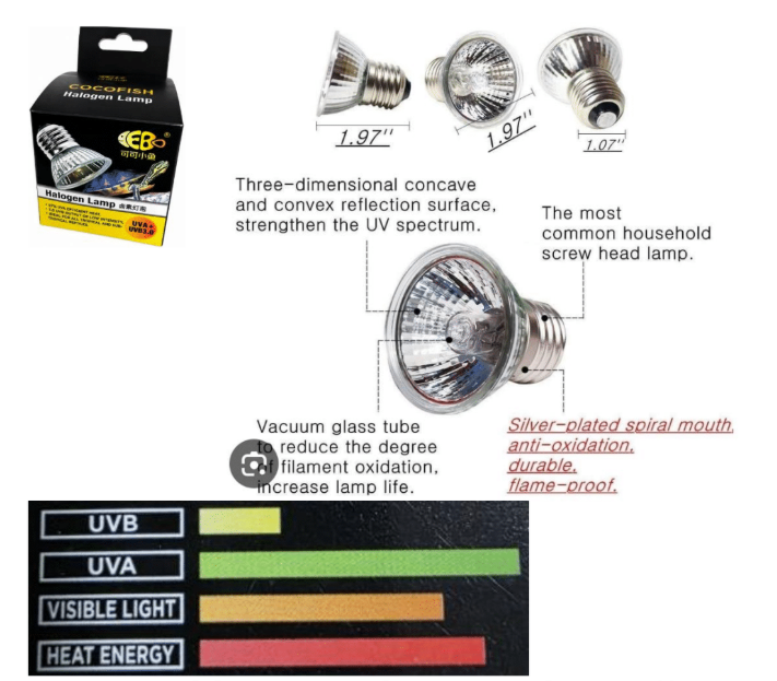 Halogen Lamb For Reptiles E27 - 3%UVB / UVA 50w