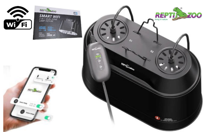 REPTIZOO Smart WiFi 2-in-1 Dual Dome Lamp Fixture