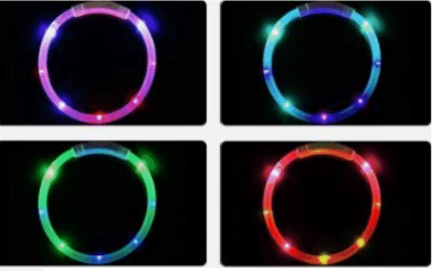 Rechargable LED Dog Collar Rainbow L:70cm / Ø1.2cm