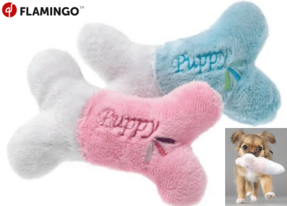 Puppy Toy Bone with Squeaker 13x9x4cm