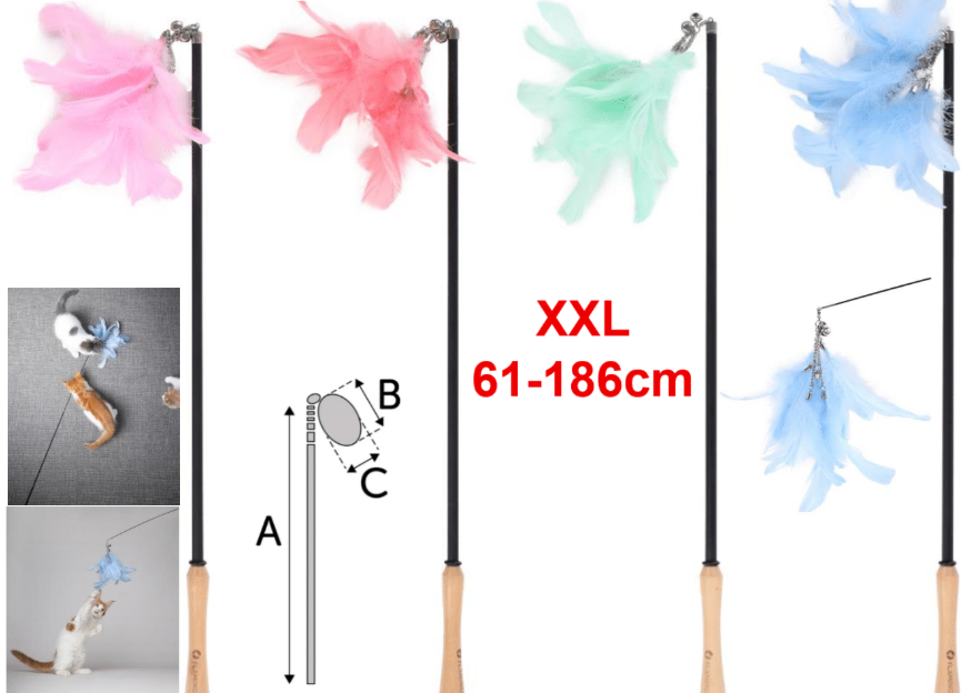 Flamingo Cat Toy Teaser Nimmy Telescopic 61-186cm