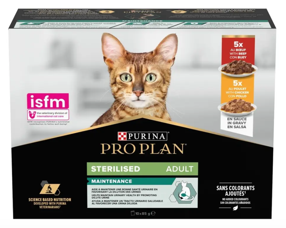 Proplan Sterilised Chicken & Beef Multipack 10x85gr