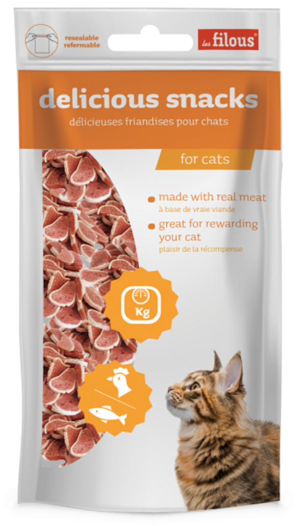 Les Filous Cat Chicken & Shrimp  Squares 50gr