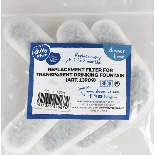 Duvo+ Filters For Transparent Drinking Fountain 3pcs