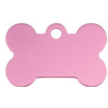 I.D Tag Small Bone Baby Pink 3x1.9cm