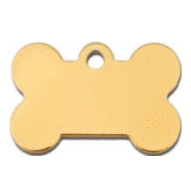 I.D Tag Small Bone Gold 3x1.9cm