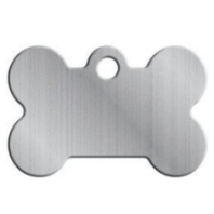 I.D Tag Small Bone Brushed Chrome 3x1.9cm