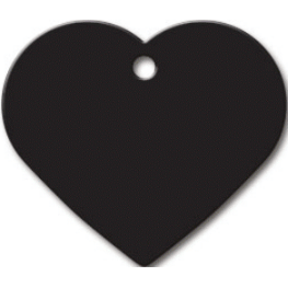 I.D Tag Large Heart Black 3.7x3.4cm