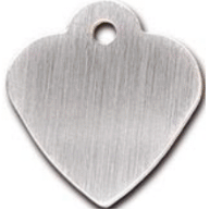 I.D Tag Small Heart Brushed Chrome 2.5x2.7cm