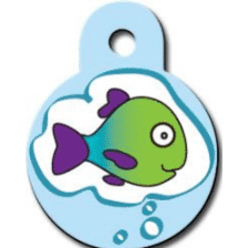 I.D Tag Fishy Blue Circle Small 2.1x2.3cm