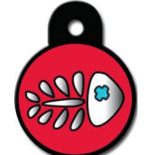 I.D Tag Fishy Red Circle Small 2.1x2.3cm