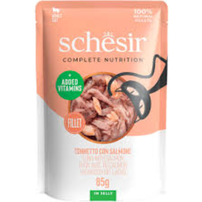 Schesir Wet Cat Food - Tuna with Salmon 12x85gr