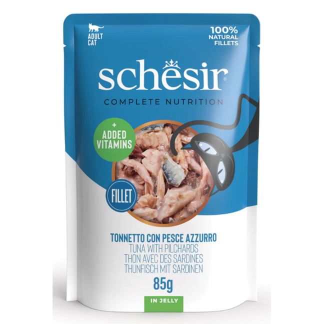 Schesir Wet Cat Food - Tuna with Pilchards 12x85gr