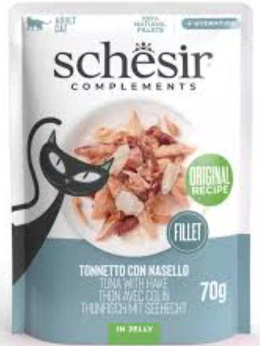 Schesir Wet Cat Food - Tuna with Hake 12x85gr