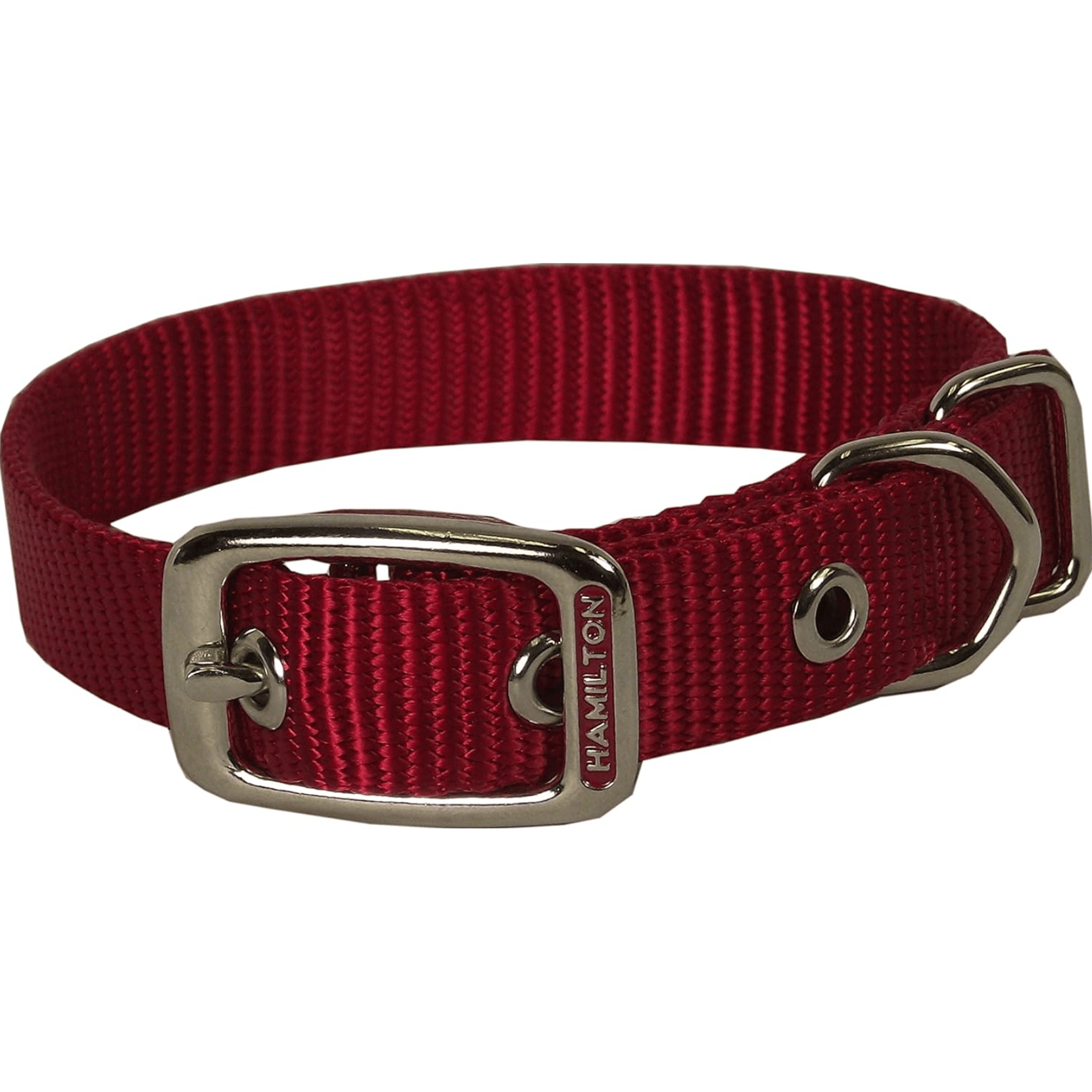 Hamilton Double Thick Nylon Deluxe Dog Collar Red 1 22