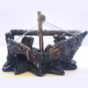 Sunken Pirate Ship Aquarium Decor 13.5x6.5x10cm