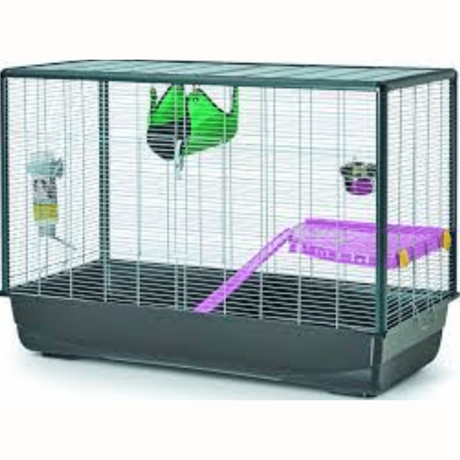Zeno 3 Knock Down Hamster Cage Small Animal Gerbil Grey 100x50x70cm