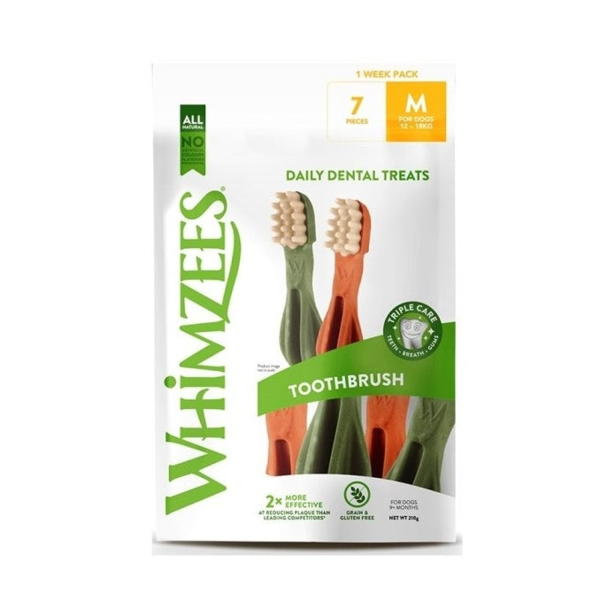Whimzees Dental Toothbrush Treats Small Weekly Pack 14pcs