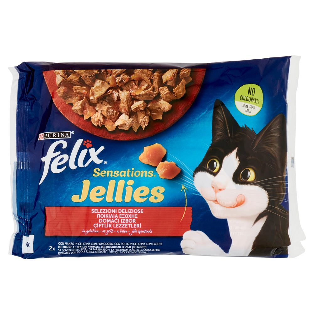 Felix Sensations Jellies Selections – Beef&Tomato/Chicken&Carrot 4x85gr
